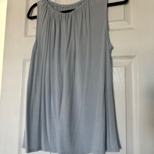 LOFT Light Blue Ruched Tank Top